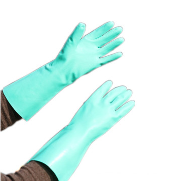 NMSAFETY Heavy Duty Green Nitril-Handschuhe / Handschuhe aus Nitril-Industrie / Öl und Chemikalienbeständige Nitril-Handschuhe